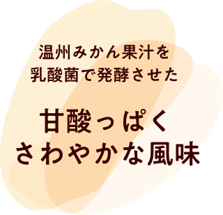 温州みかん果汁を乳酸菌で発酵させた 甘酸っぱくさわやかな風味